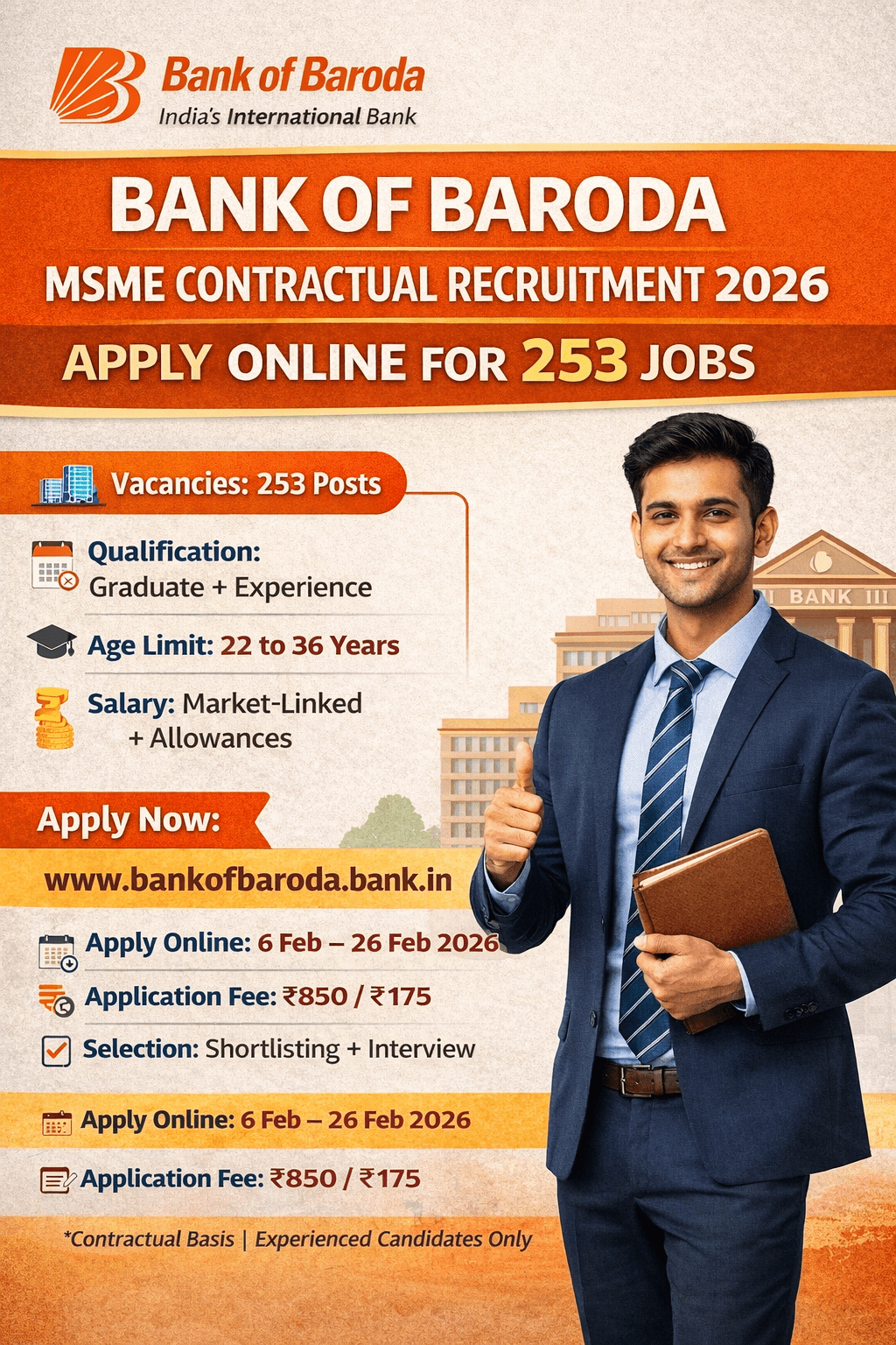BOB MSME Banking Recruitment 2026 Poster