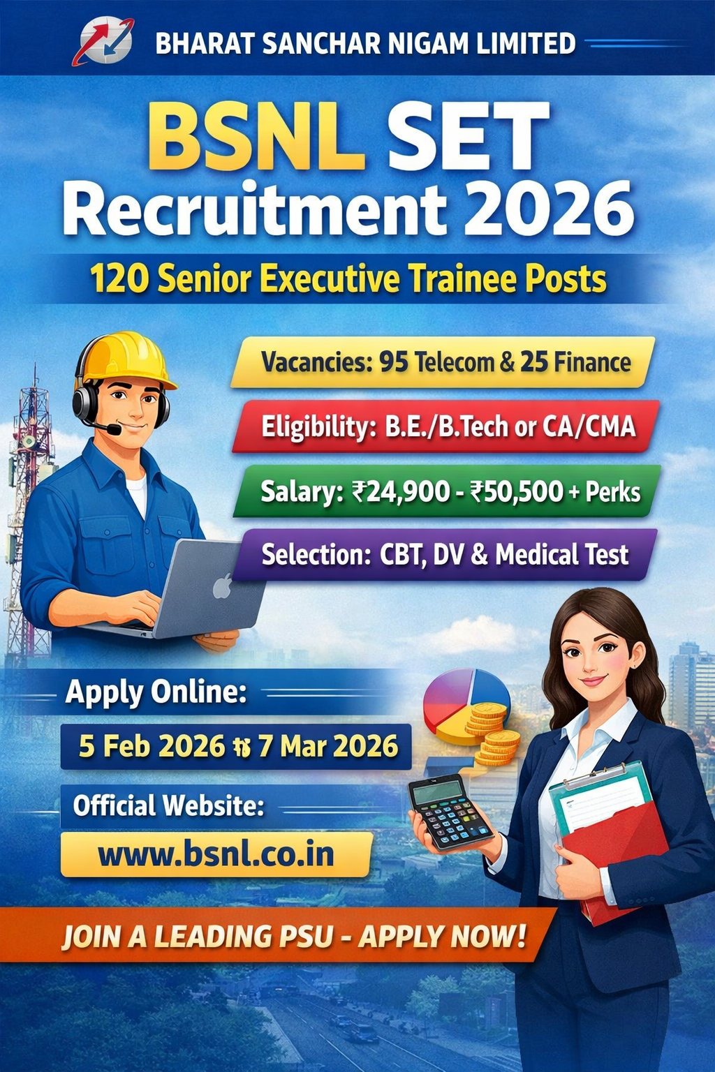 BSNL SET Recruitment 2026 Notification Banner