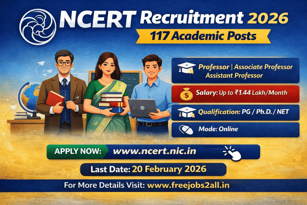 NCERT Recruitment 2026 – 117 Academic Vacancy Notification 2 NCERT Recruitment 2026 notification for academic posts