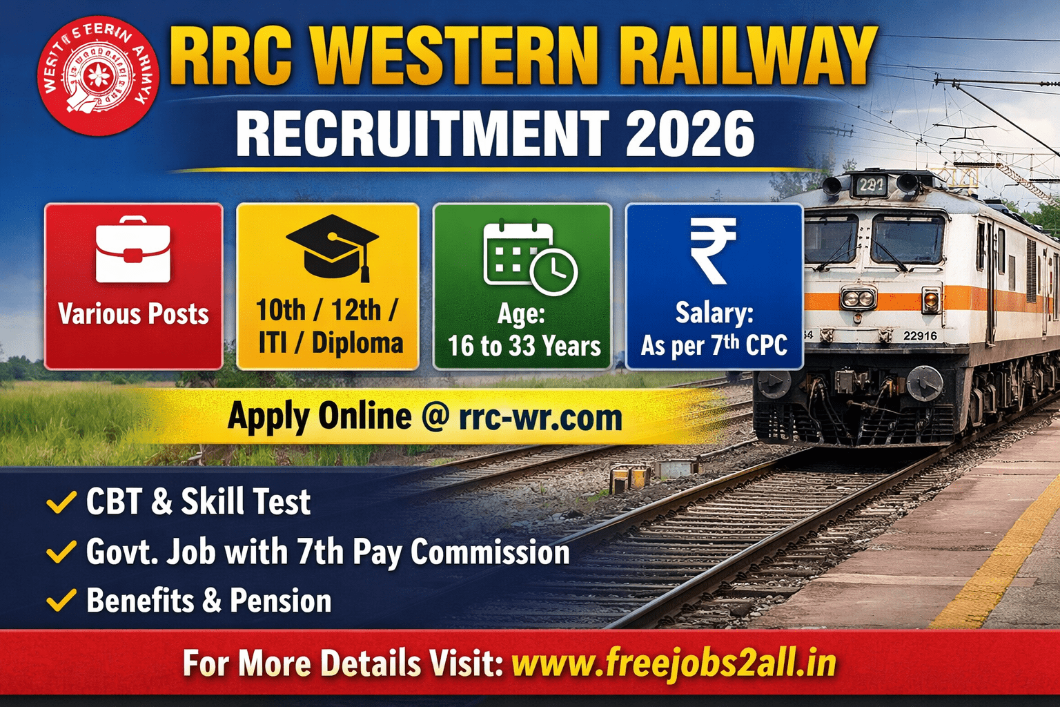 RRC Western Railway Recruitment 2026 – 5349 Apprentice Posts Apply Online 1 RRC Western Railway Recruitment 2026 Official Notification