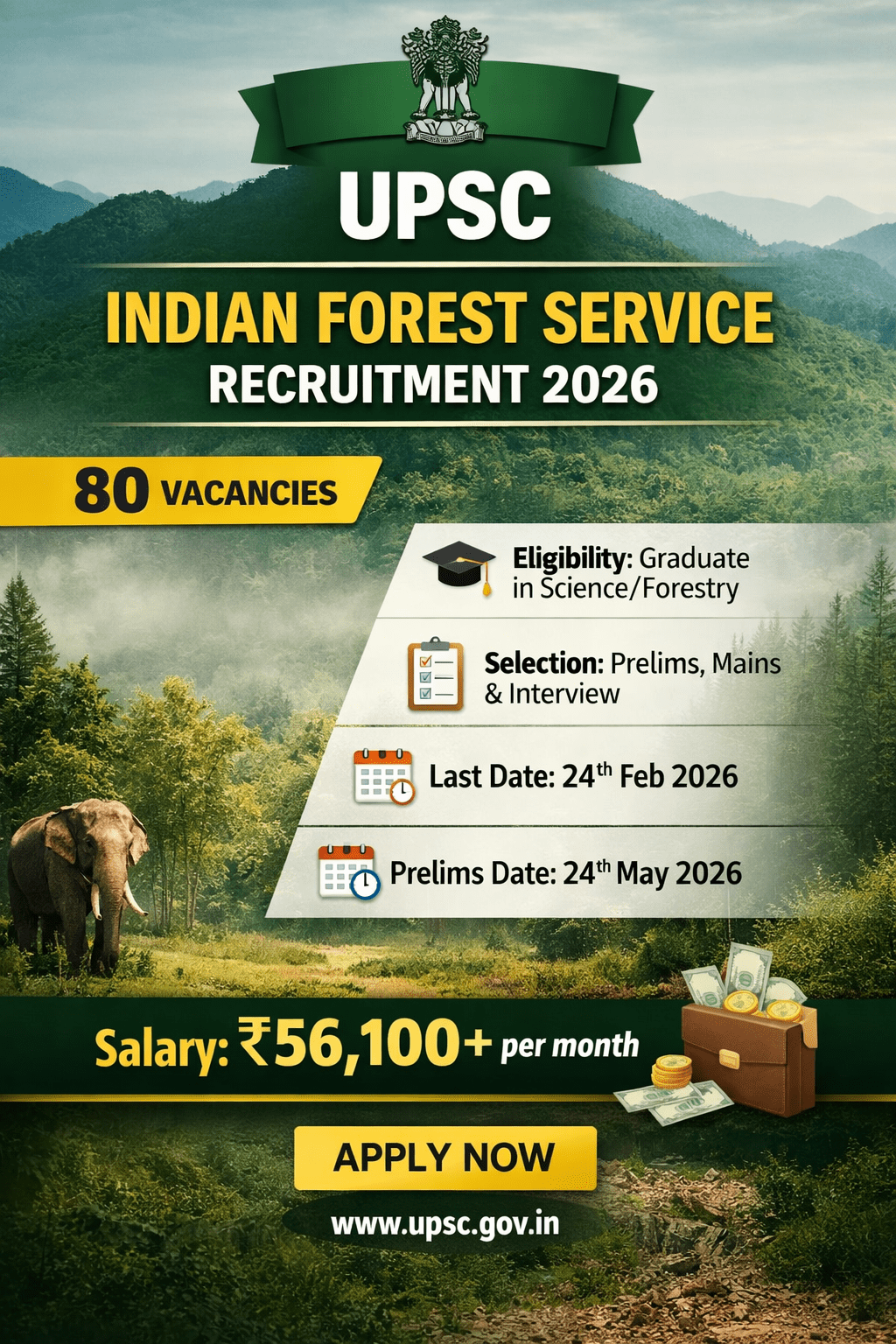 UPSC Indian Forest Service Recruitment 2026 notification