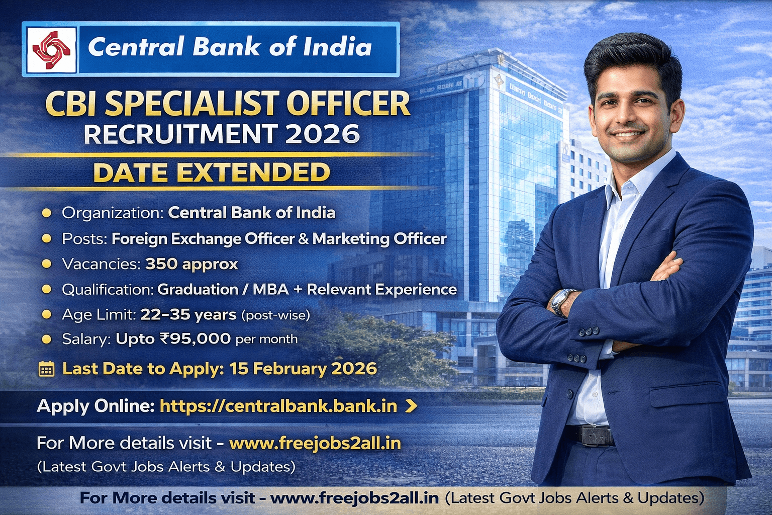 Central Bank of India Specialist Officer Recruitment 2026 notification