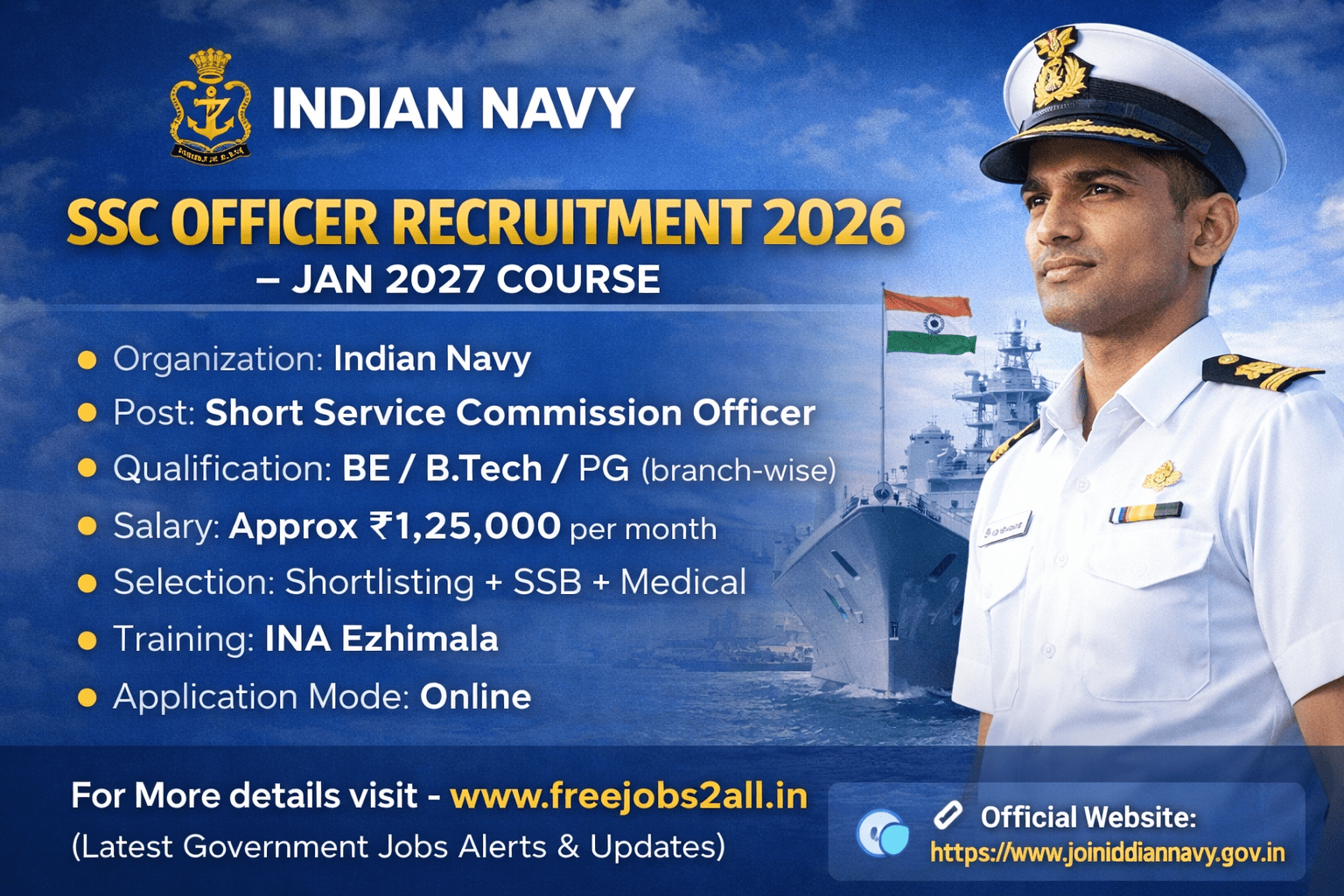 Indian Navy SSC Officer Recruitment 2026 notification
