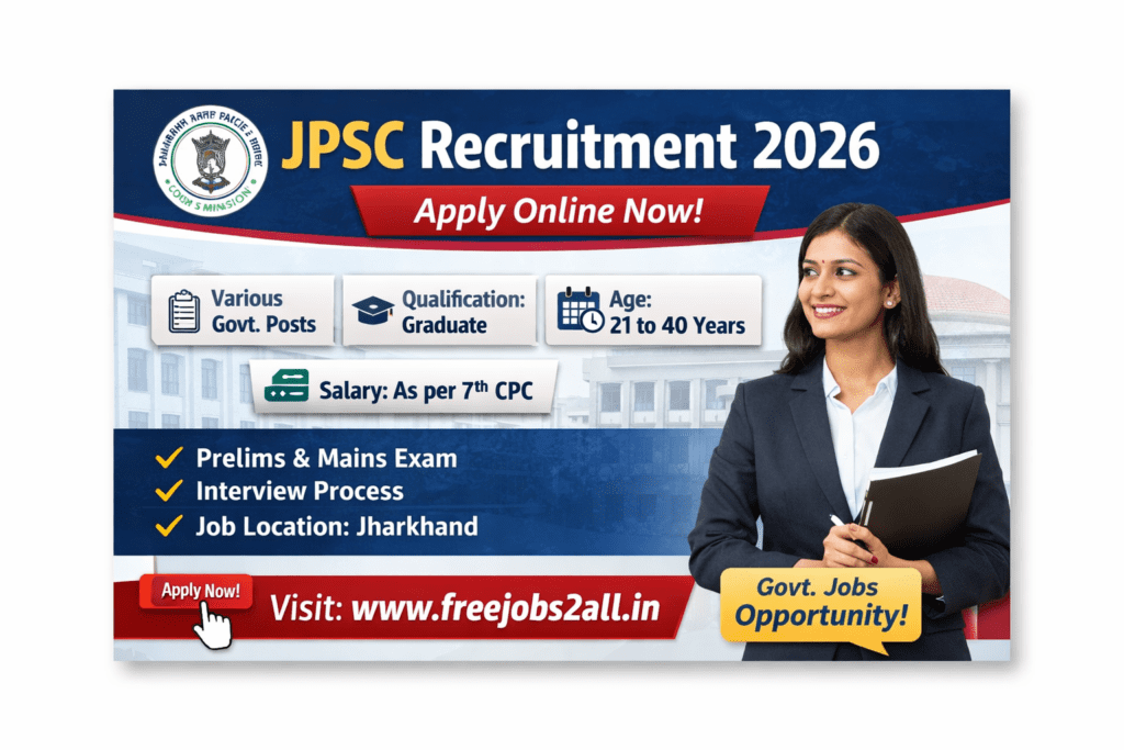 JPSC Recruitment 2026 official notification details