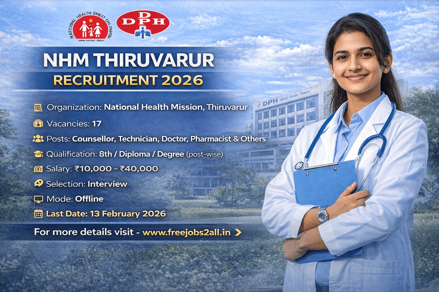 NHM Thiruvarur Recruitment 2026 notification