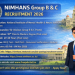 UPSC Recruitment 2026 – 364 Vacancies Across 54 Posts 4 nimhans recruitment group b c 2026