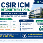 SDSC SHAR Teachers Recruitment 2026 – TGT & Primary Teacher Posts 6 CSIR ICM Recruitment 2026 – 7 Project Scientist Senior Project Associate Posts