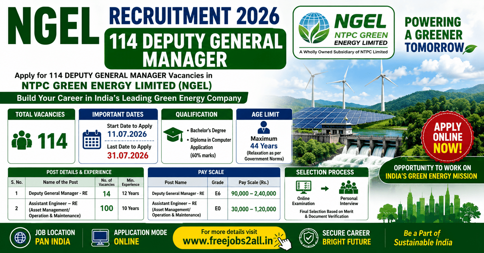 NGEL Recruitment 2026 - 114 Deputy General Manager and Assistant Engineer Posts 1 NGEL Recruitment 2026 Notification for 114 Deputy General Manager and Assistant Engineer Posts