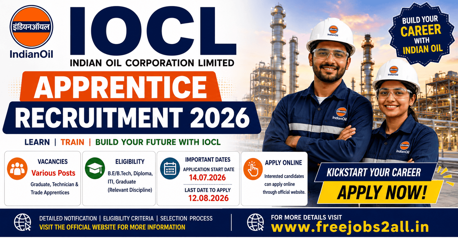 IOCL Recruitment 2026 Notification Apply Online
