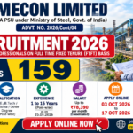 MECON Recruitment 2026 – 159 FTFT Vacancies